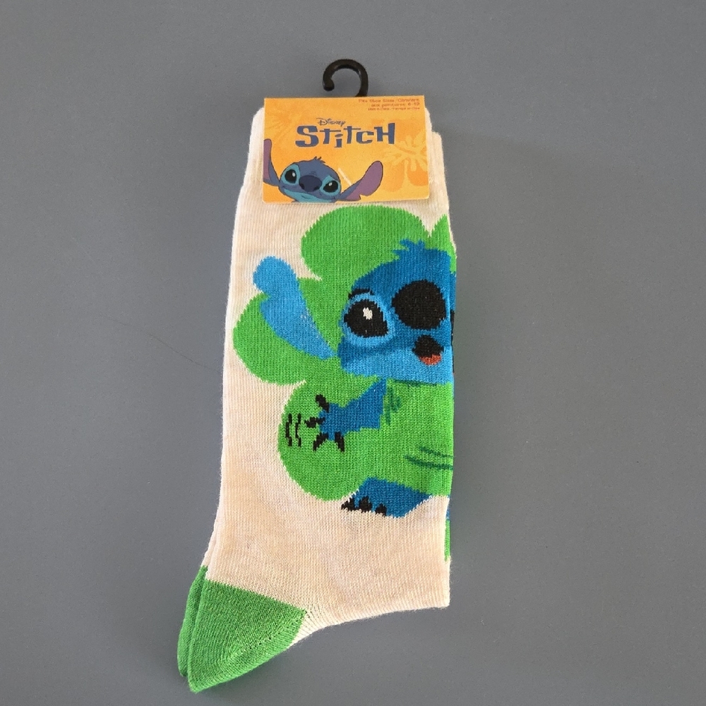 Disney Stitch Cream and Green Socks - Picture 1 of 4